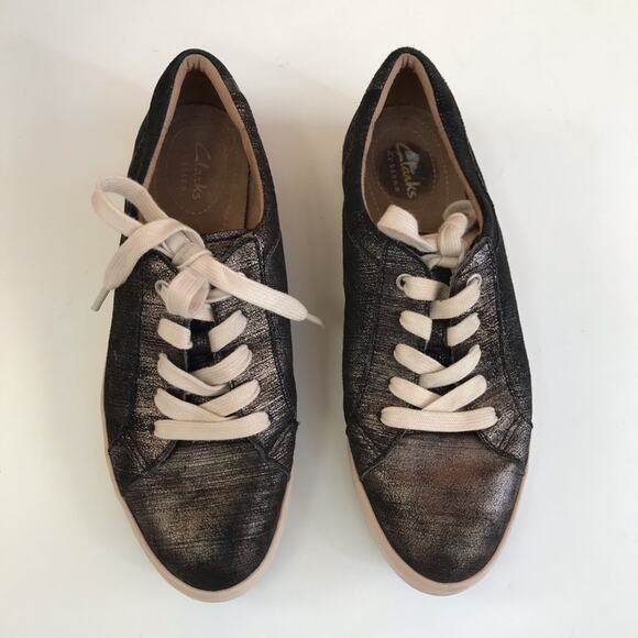 Clarks Shoes - Clarks Artisan Cordella Metallic Lace Up Sneakers